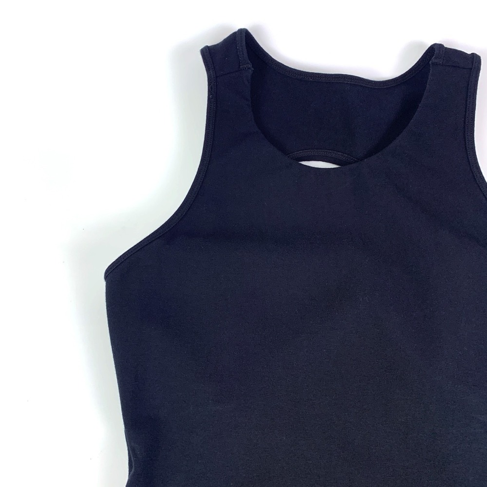Free People Movement So Simple Dress Sz M Black Sleeveless Back Cut Out Side Sli - Picture 8 of 14